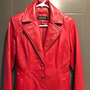 Jones New York Button Down Leather Jacket